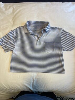 J. Crew Blue and White Striped Kids Polo